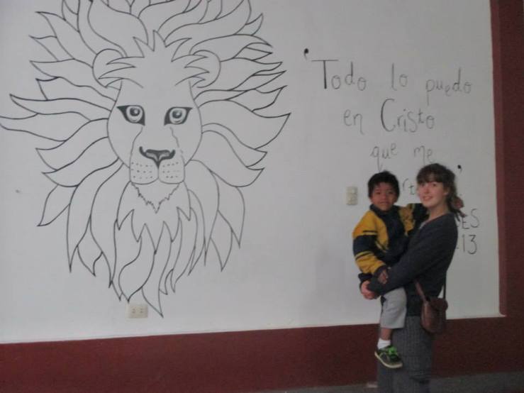 Joel and I in front of the incredible mural that Susanna and Julia painted in Casa de Madera. 
